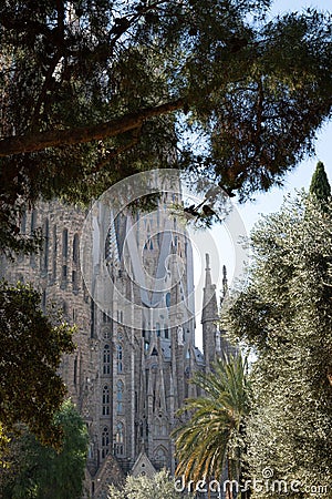 Sagrada. Details. Gaudi. Gothic. Church Editorial Stock Photo