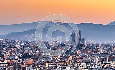 Sagrada Familia of barcelona city,Spain Stock Photo