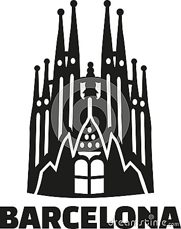 Sagrada familia Barcelona Vector Illustration