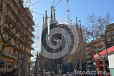 Sagrada Familia, Barselona, Spain Editorial Stock Photo