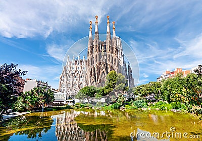 Sagrada Familia Cathedral in Barcelona, Spain Editorial Stock Photo