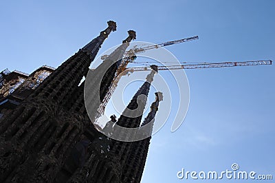 Sagrada Familia construction Site at Barcelona Editorial Stock Photo