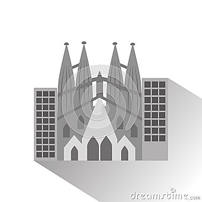 Sagrada familia gaudi basilica Vector Illustration