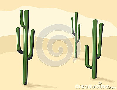 Saguaro Cactus Vector Illustration