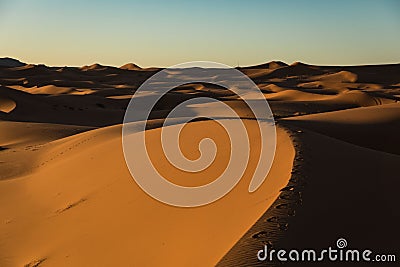 Sahara Desert Sunset Stock Photo