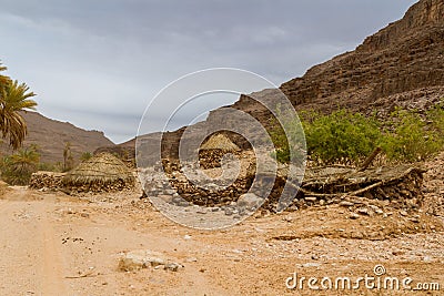 Tuareg village. Tassili N`Ajjer National Park, Algeria, Stock Photo