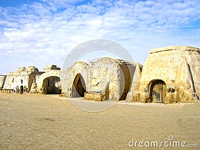 Sahara, Tunisia - January 03, 2008: Abandoned sets for the shooting of the movie Star Wars Editorial Stock Photo