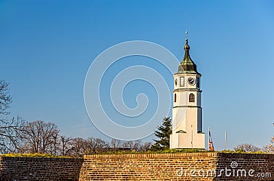 Sahat (clock) Tower of Belgrade Fortress Stock Photo
