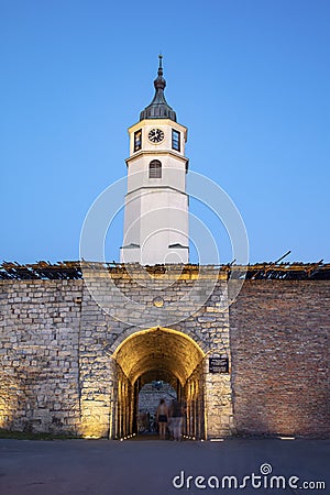 Sahat Tower in Kalemegdan Fortress Stock Photo