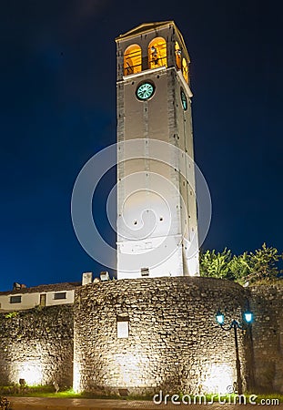 Sahati clock tower in Elbasan in Albania Stock Photo