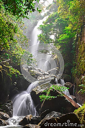 Sai Khao Waterfall is located in Sai Khao Sub-district. Pattani Province, Thailand Stock Photo