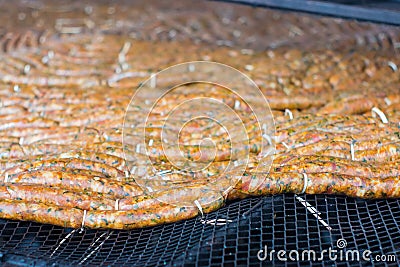 Sai Ua, Thai sausage Stock Photo