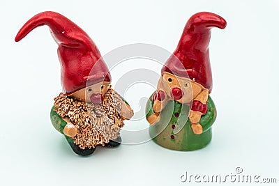 Christmas elves or Christmas Gnomes Stock Photo