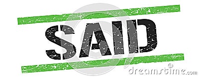 SAID text on black green vintage lines stamp Stock Photo