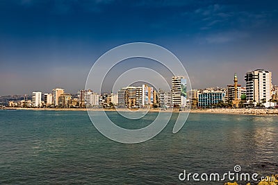 Sidon Saida skyline cityscape waterfront South Lebanon Stock Photo