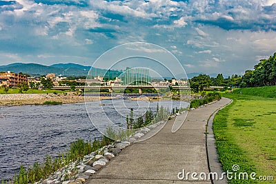 The Saigawa River, Kanazawa, Ishikawa Prefecture, Western Japan Stock Photo