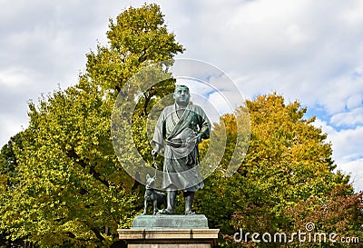 Saigo Takamori Statue in Ueno Park, Tokyo Stock Photo