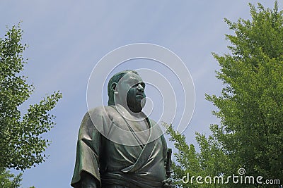 Saigo Takamori stature Ueno Tokyo Stock Photo