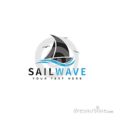 Sail boat logo design template vector isolated Vector Illustration