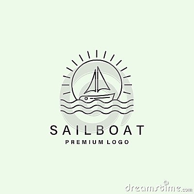 sail boat logo icon design minimalist vector illustration Vector Illustration