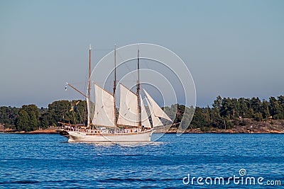 Sail boat in a sea near Helsinki, FInla Stock Photo