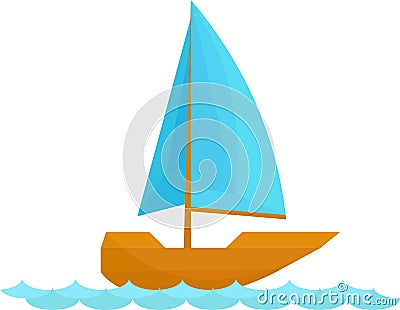 Sail Boat Vector Clip Art Design Vector Illustration