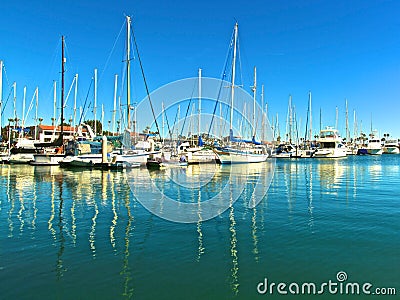 Sail boats in Marina Stock Photo