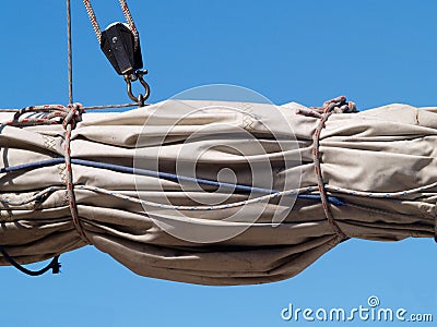 Sail furled Stock Photo