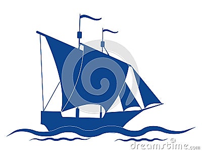 Sail ship Vector Illustration