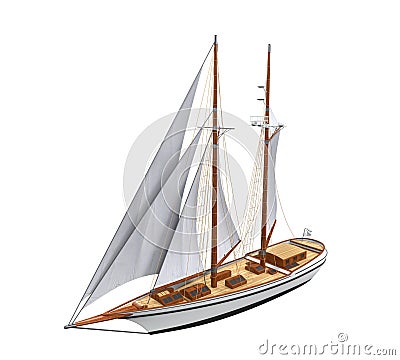 Sail Ship Isolated Stock Photo