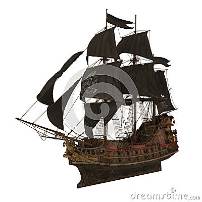 Sail Ship Isolated Stock Photo