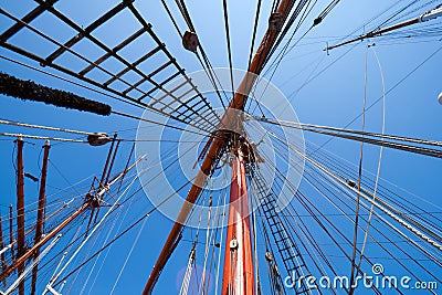 Sail ship mast Stock Photo