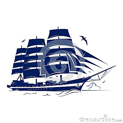 Sail ship Vector Illustration