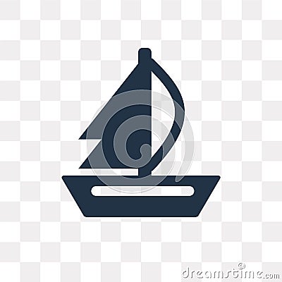 Sail vector icon isolated on transparent background, Sail trans Vector Illustration