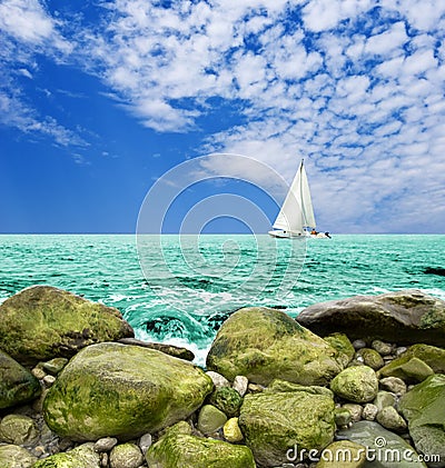 Sail yacht Stock Photo