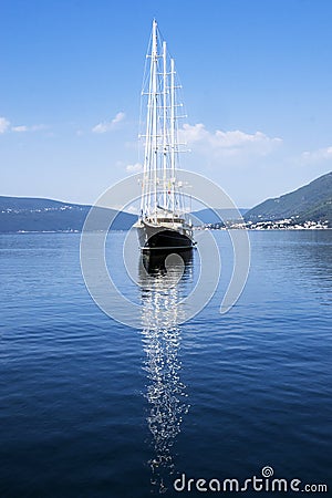 Sailboat atthe blue sea Stock Photo