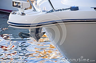 Sailboat bow and anchor Stock Photo