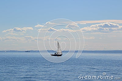 Sailboat on the sea or lake. Editorial Stock Photo