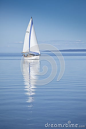 Sailboat In Calm Water Royalty Free Stock Photos - Image 