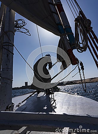Sailboat Details - Aswan - Nile River Stock Photo