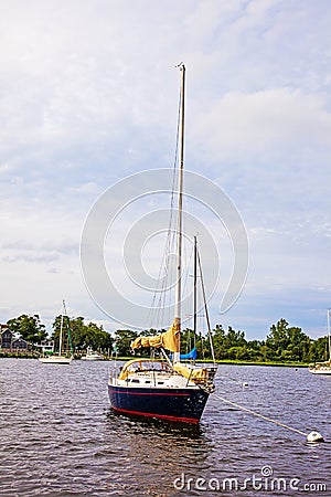 Sailboat in East Greenwich Bay Rhode Island USA Stock Photo