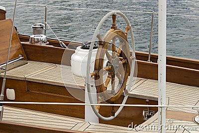 Sailboat helm Stock Photo