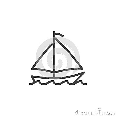 Sailboat line icon Vector Illustration