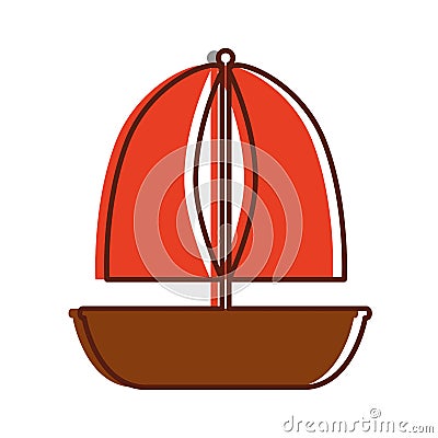 Sailboat marine isolated icon Vector Illustration