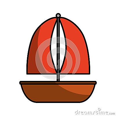 Sailboat marine isolated icon Vector Illustration