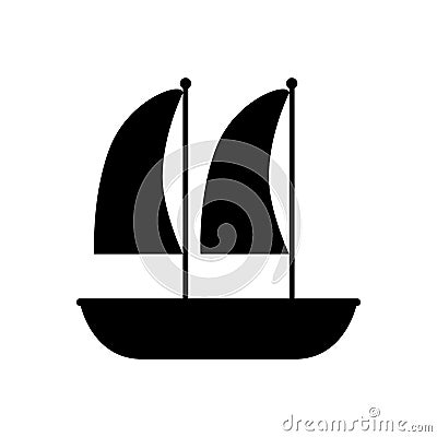 Sailboat marine isolated icon Vector Illustration