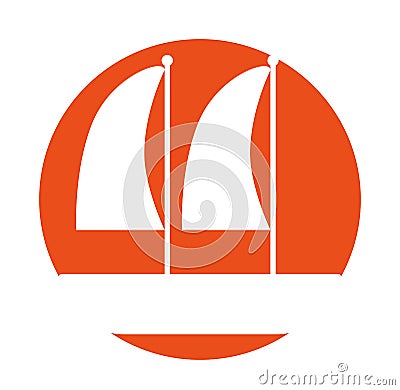 Sailboat marine isolated icon Vector Illustration