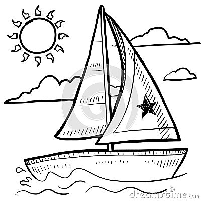 Sailboat regatta vector sketch Vector Illustration