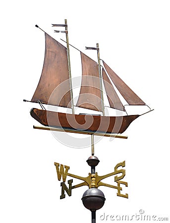 Sailboat (Schooner) Weather Vane Stock Photo