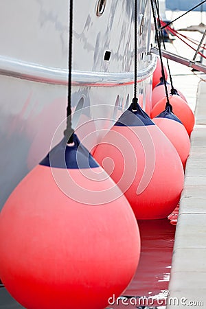 Sailboat Side Fenders CloseUp Stock Photo